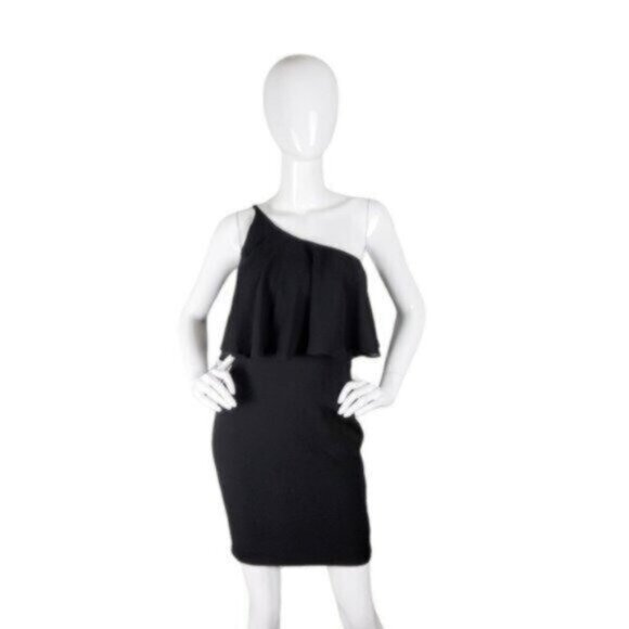 Dress The Population Sabrina One Shoulder Mini Dress Black Size Small - Picture 1 of 8